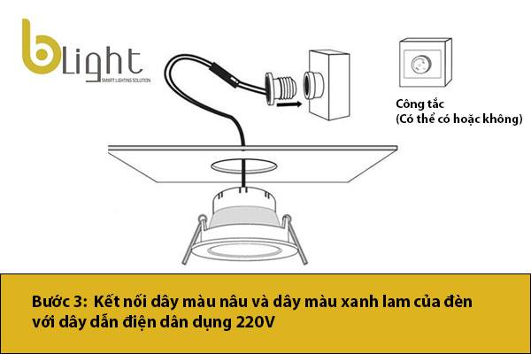 Hướng dẫn tự lắp đặt đèn Downlight âm trần có Driver bên trong
