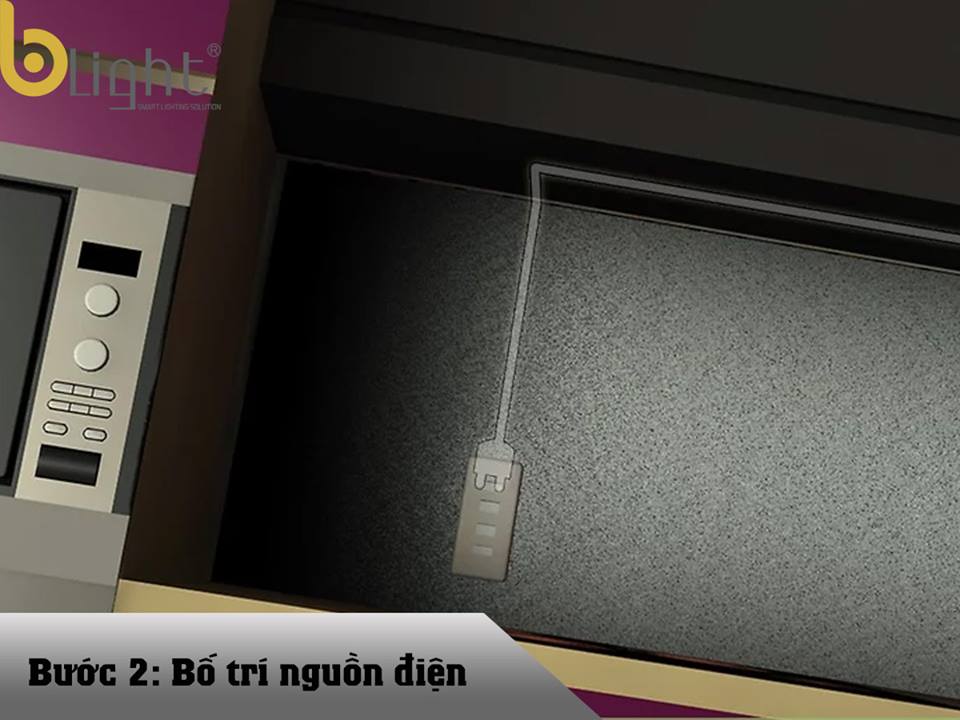 Hướng dẫn 09 bước lắp đèn downlight cho tủ bếp
