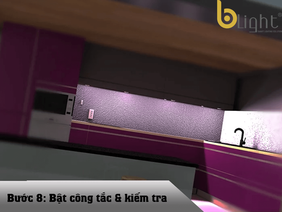 Hướng dẫn 09 bước lắp đèn downlight cho tủ bếp
